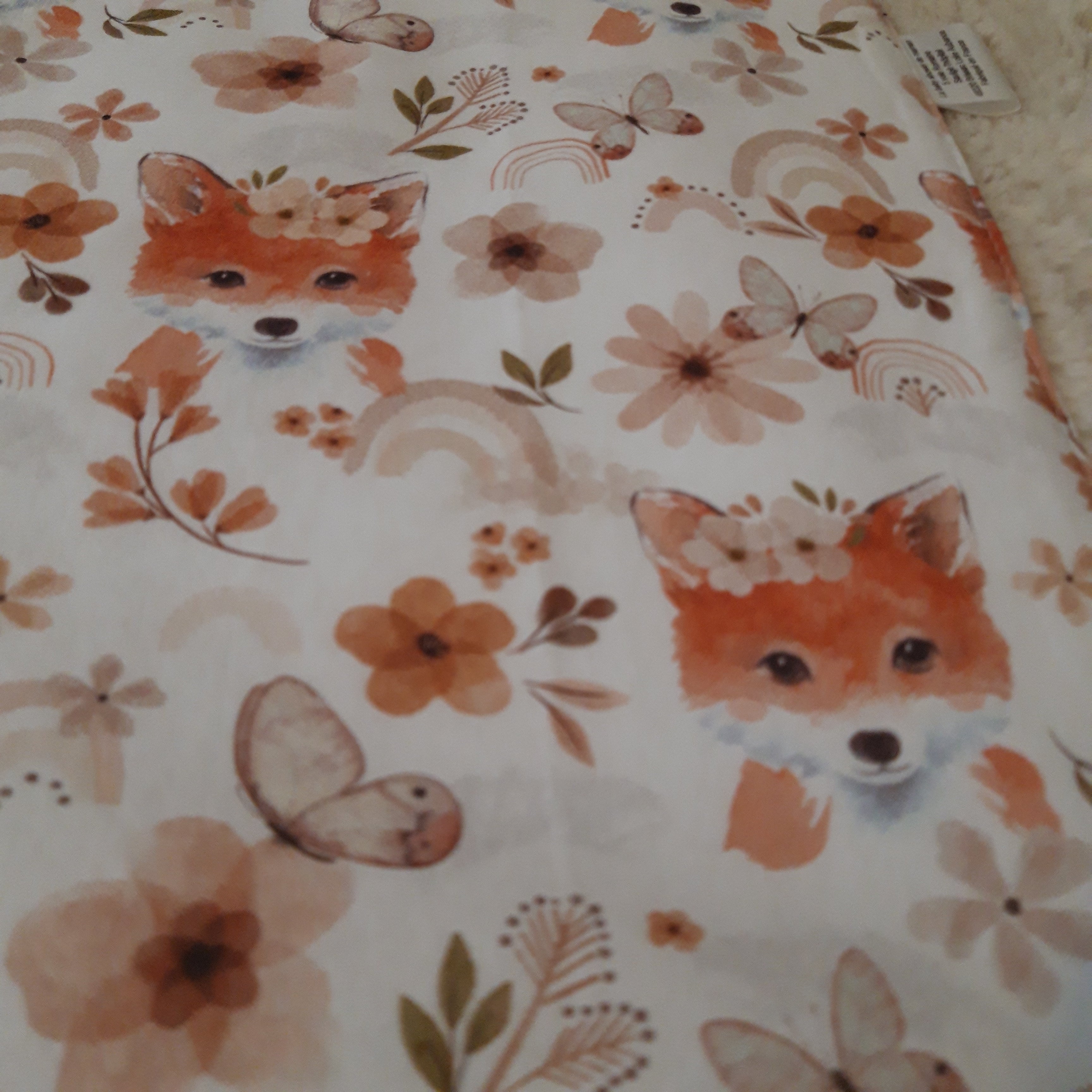 Bavoir élastique renard fleuri