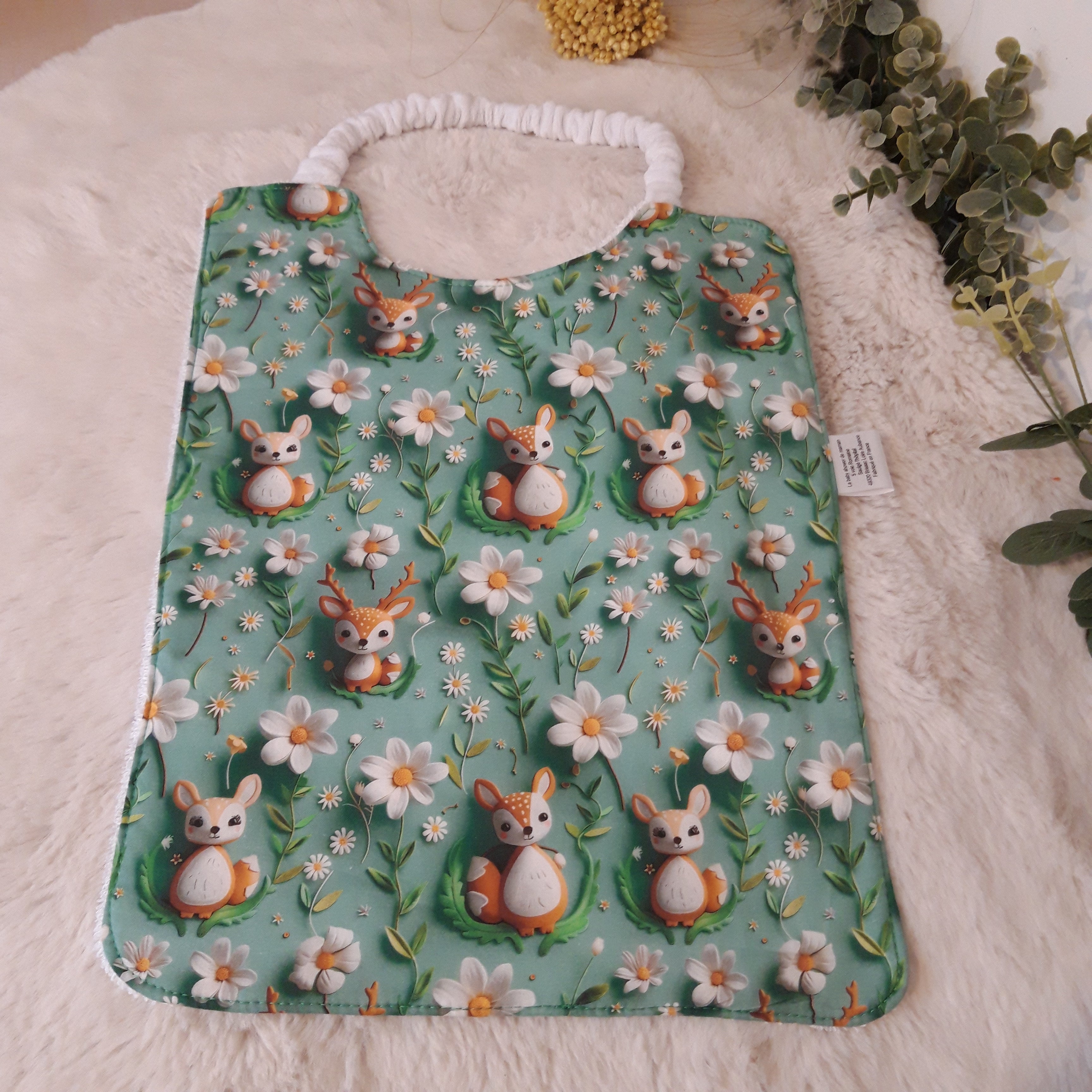 Bavoir élastique faon vert