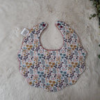 Bavoir fleur velours - fleurs violettes