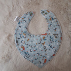 Bavoir bandana - Oiseaux bleus