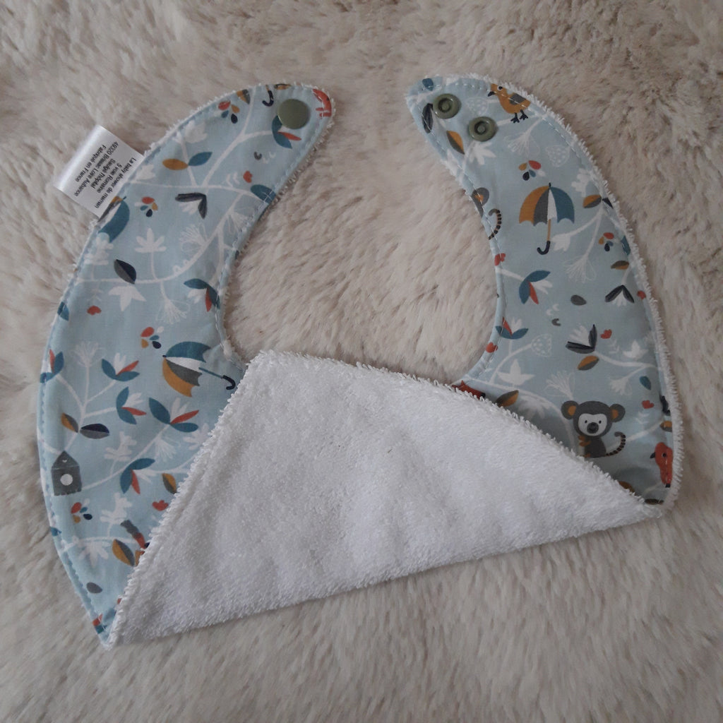 Bavoir bandana - Oiseaux bleus