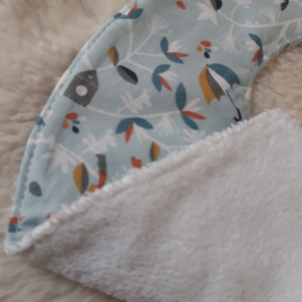 Bavoir bandana - Oiseaux bleus