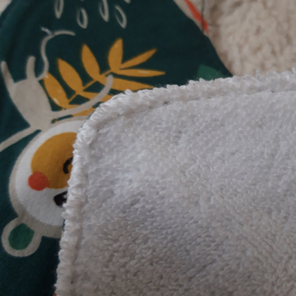 Bavoir bandana - Jungle - coton blanc