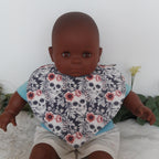 Bavoir bandana - Tête de mort fleurie