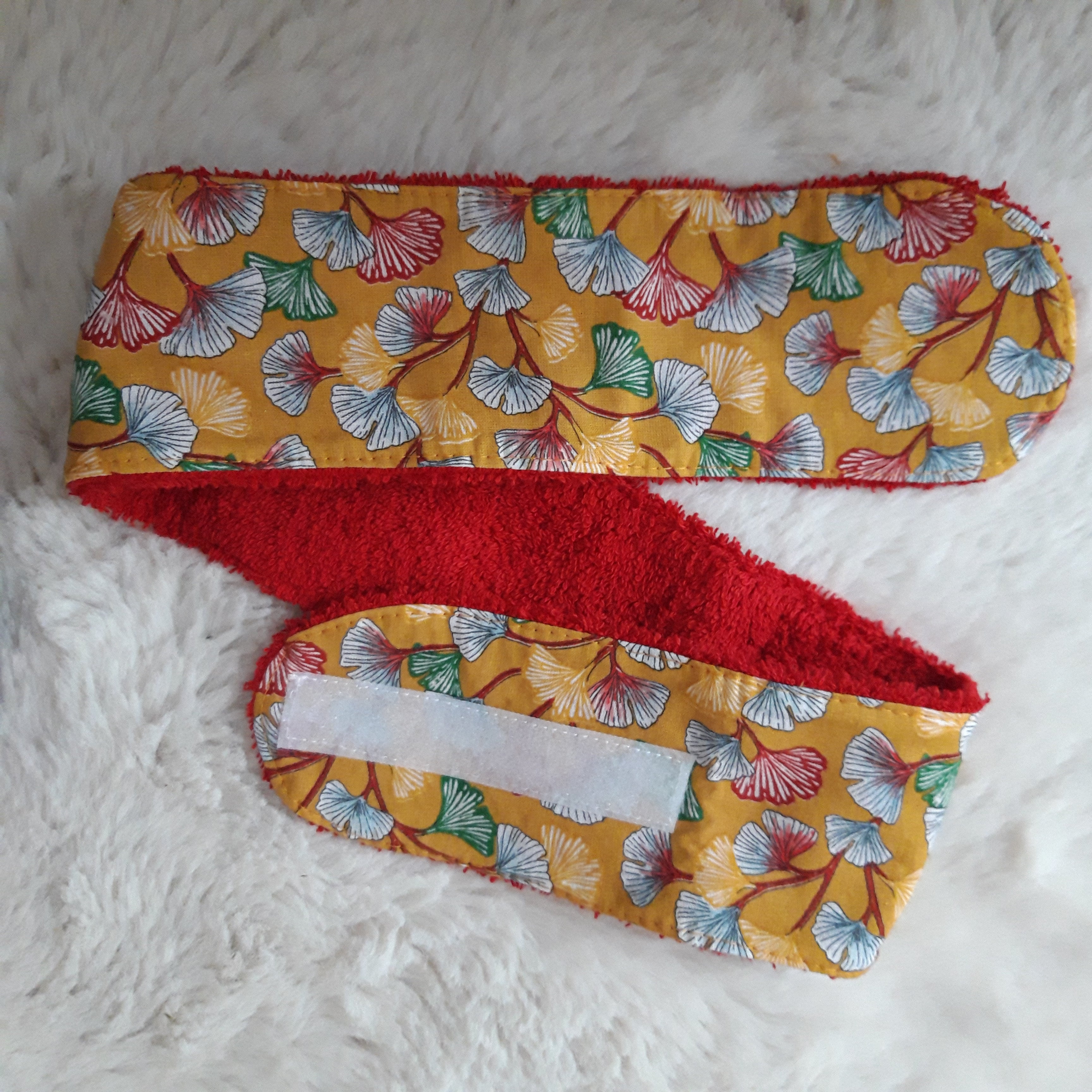 Bandeau de maquillage Ginkgo jaune et rouge