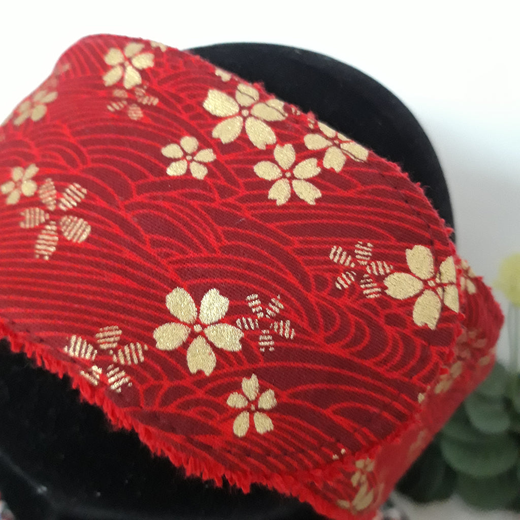 Bandeau de maquillage rouge et or