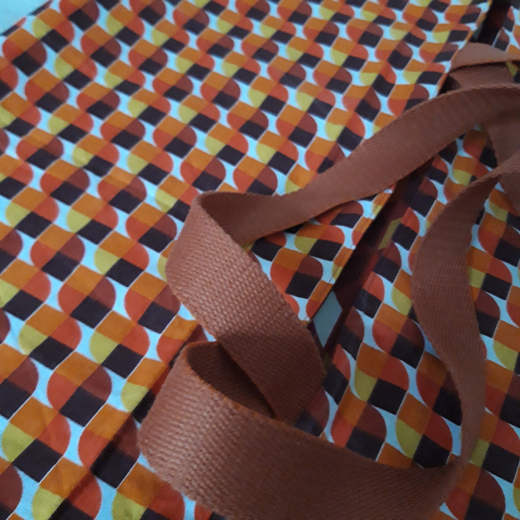 Sac à tarte coton réversible- géométrique vintage