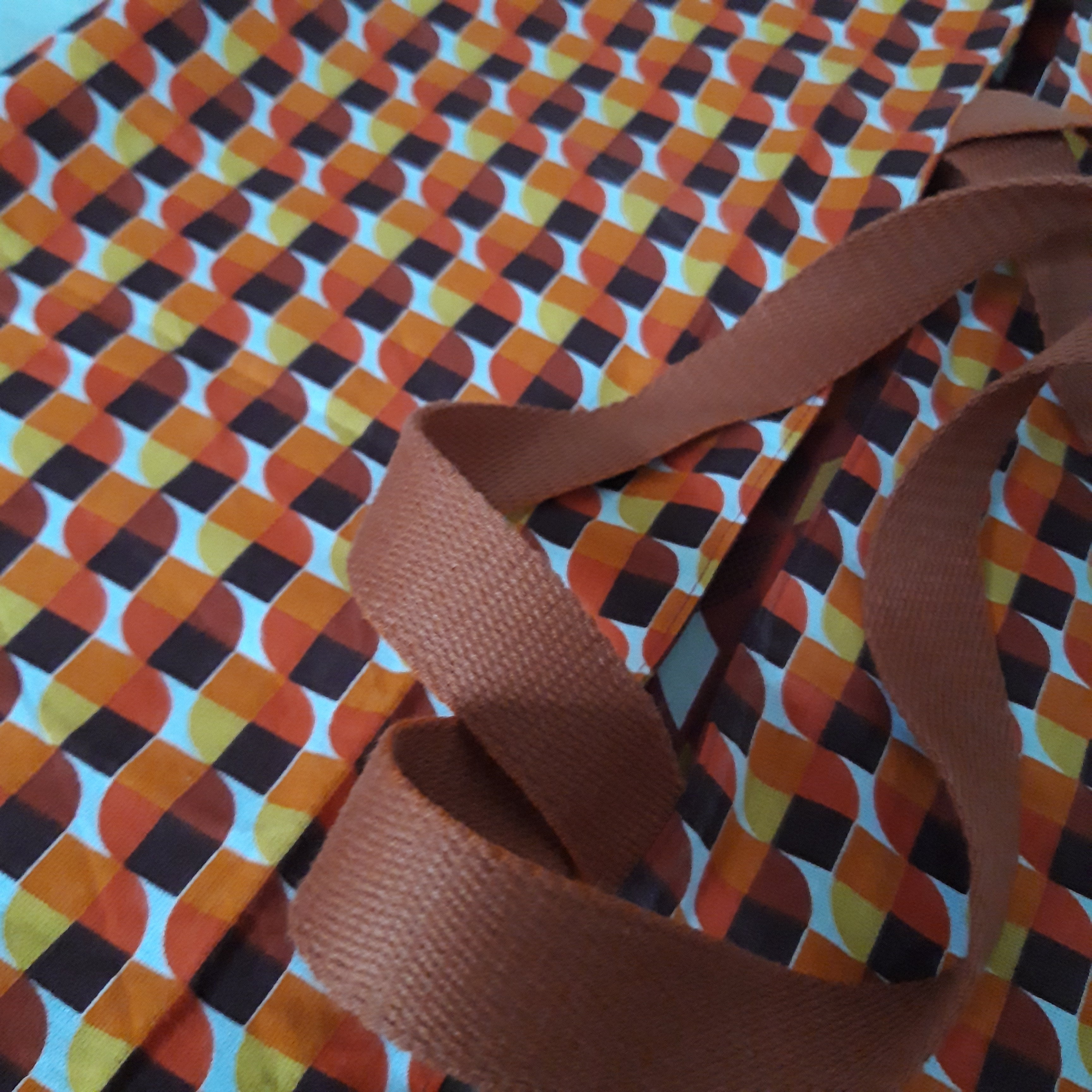 Sac à tarte coton réversible- géométrique vintage