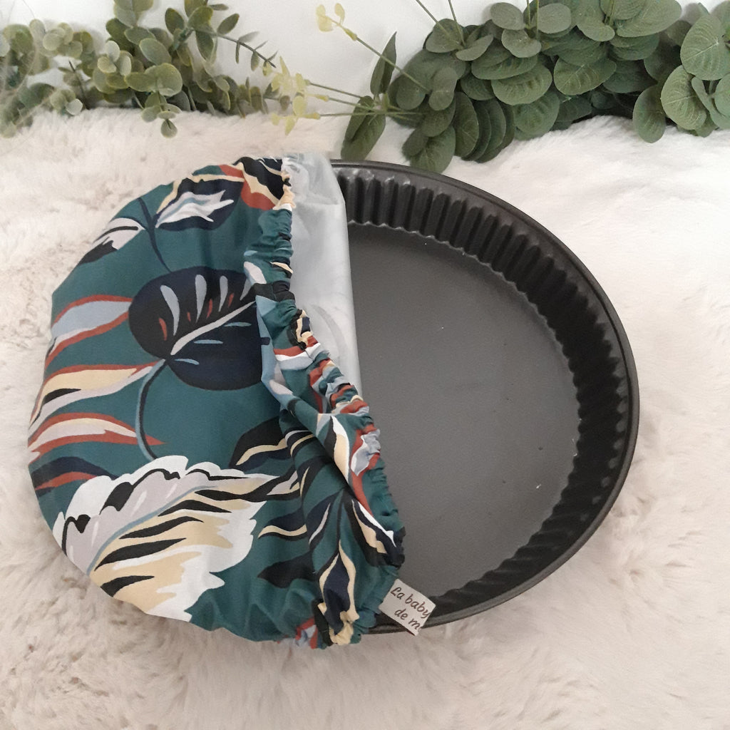 Couvercle à saladier Feuilles bleues