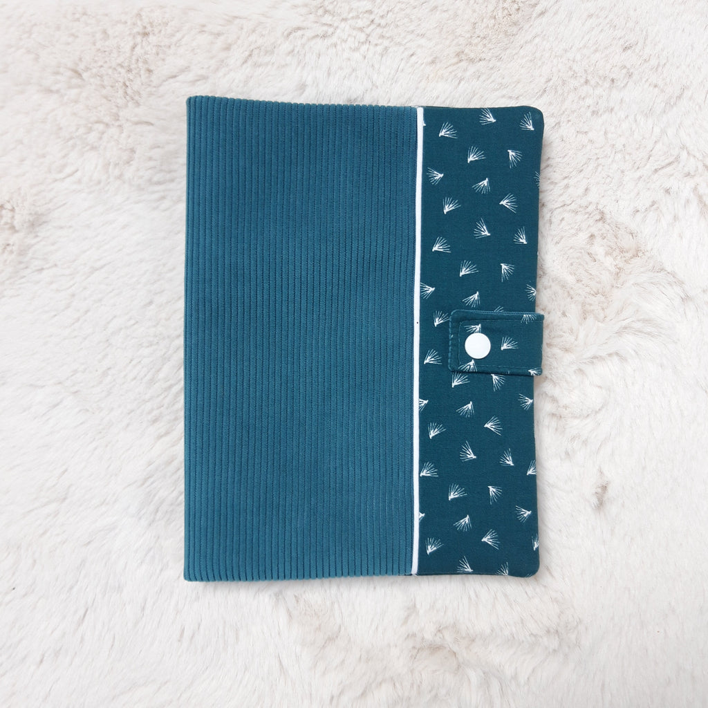 Protège carnet de santé bleu géométrique