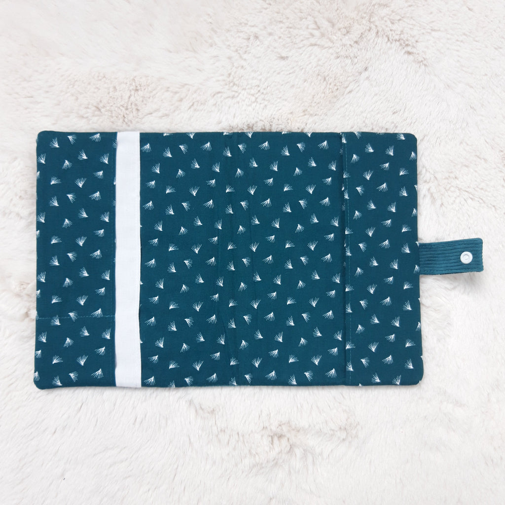 Protège carnet de santé bleu géométrique