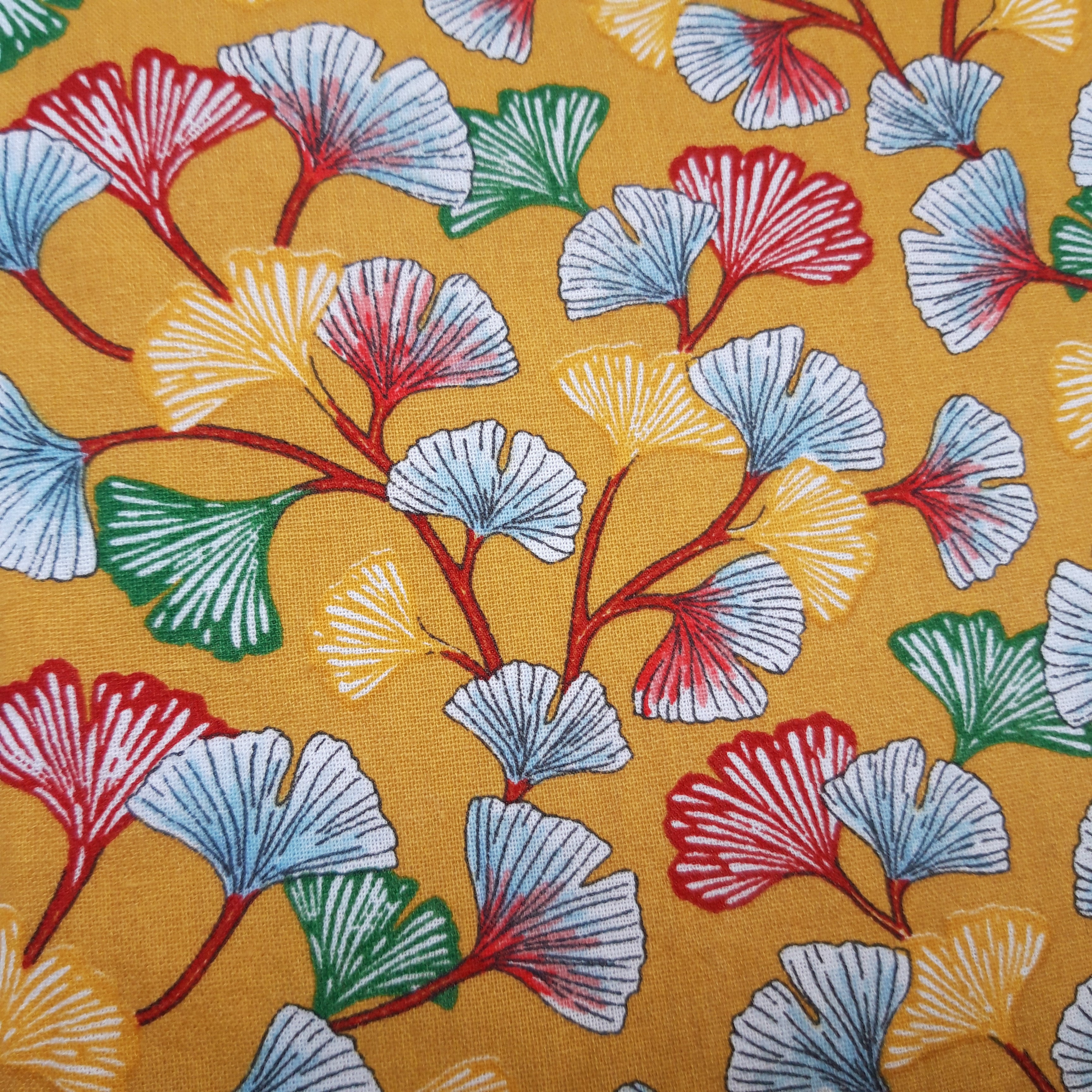 Pochette à livres blanc et Gingko jaune