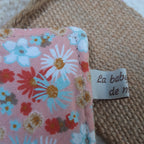 Eponge en toile de jute fleur rose