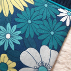 Protège livret de famille bleu et fleuri