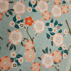 Protège livret de famille fleuri bleu