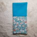 Protège livret de famille fleuri bleu