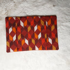 Protège passeport terracotta géométrique