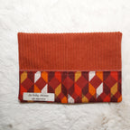 Protège passeport terracotta géométrique