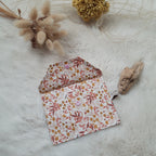 Petite pochette enduite - Petites fleurs roses