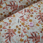 Petite pochette enduite - Petites fleurs roses