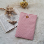 Pochette à livres velours Rose pâle floral