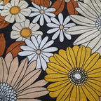 Pochette à livres velours Terracota et fleurs jaunes