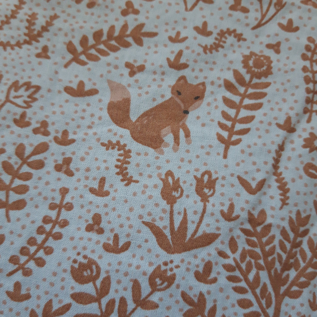 Pochette à livres velours Terracota et renard