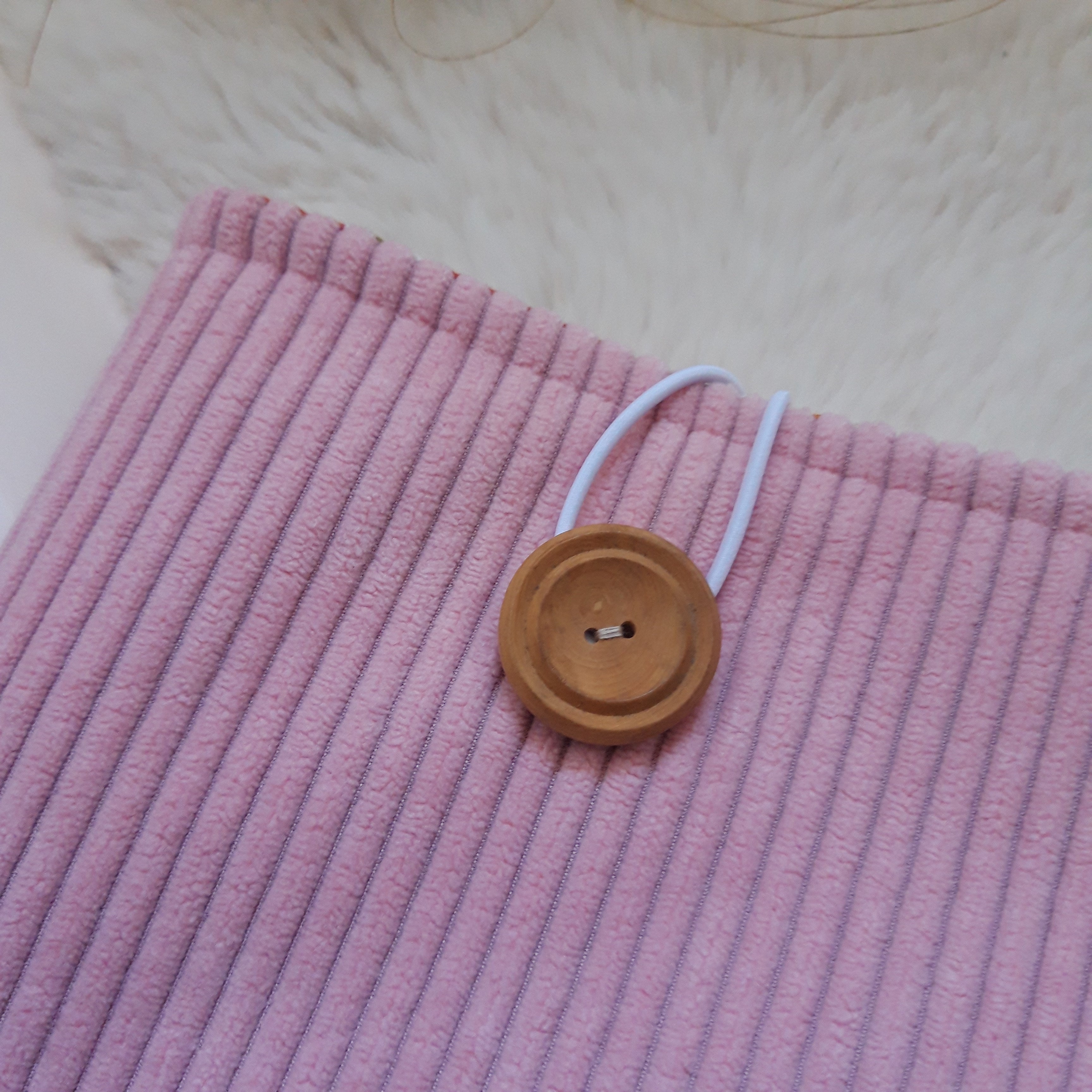 Pochette à livres velours Rose pâle floral