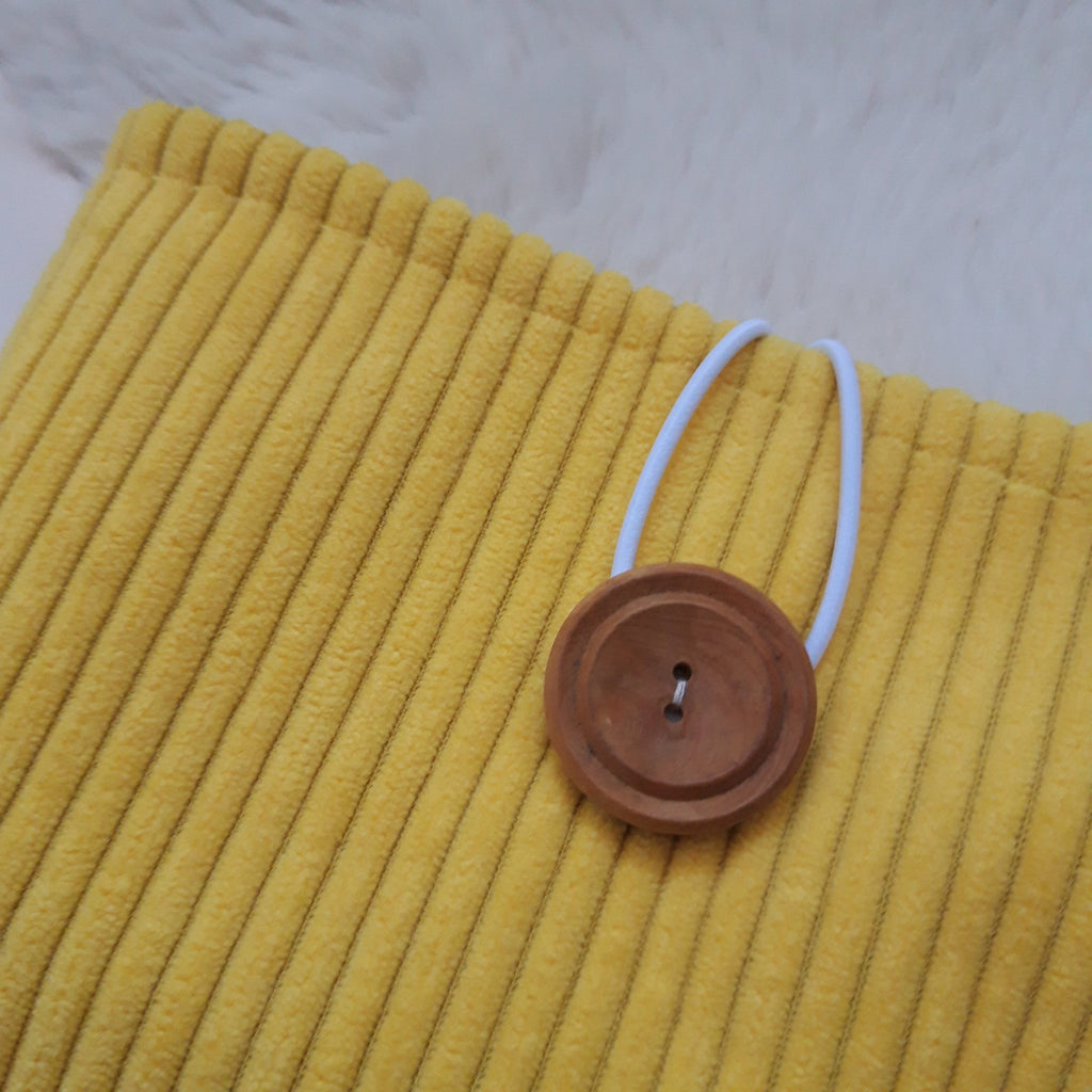 Pochette à livres velours Jaune et lamas