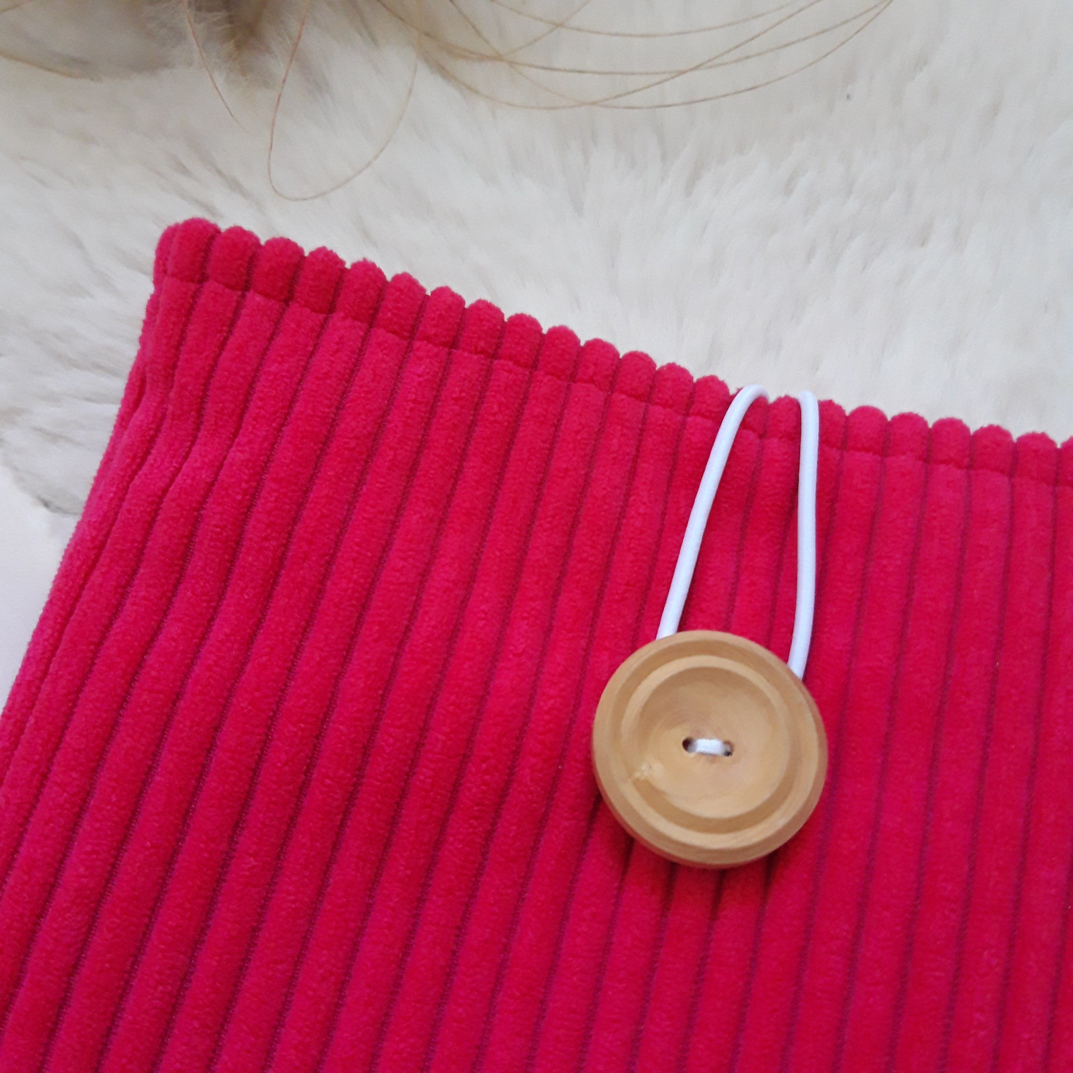 Pochette à livres velours Rose fuschia floral