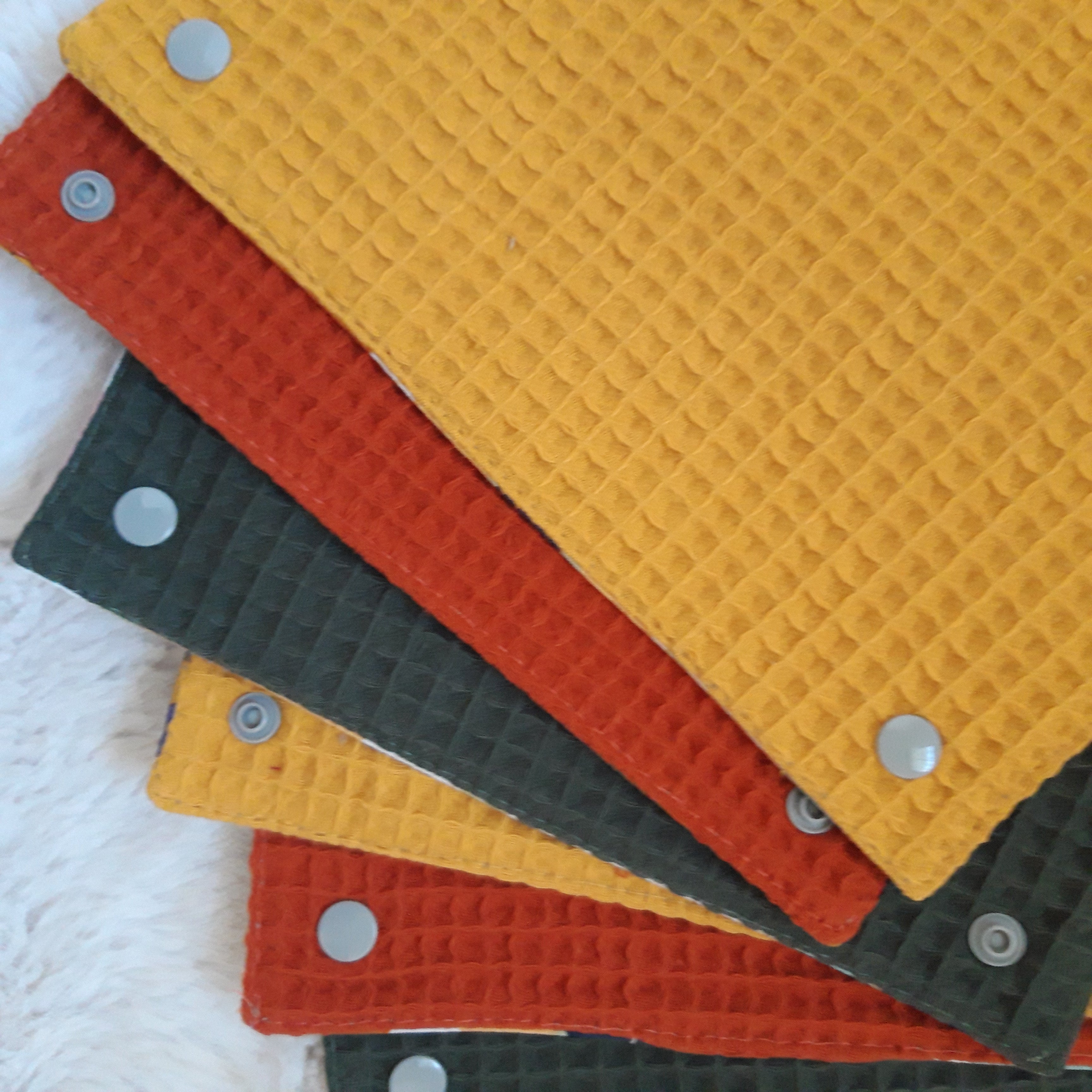 6 essuie-tout avec pressions - Motif visage