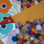 6 essuie-tout avec pressions - Motif floral