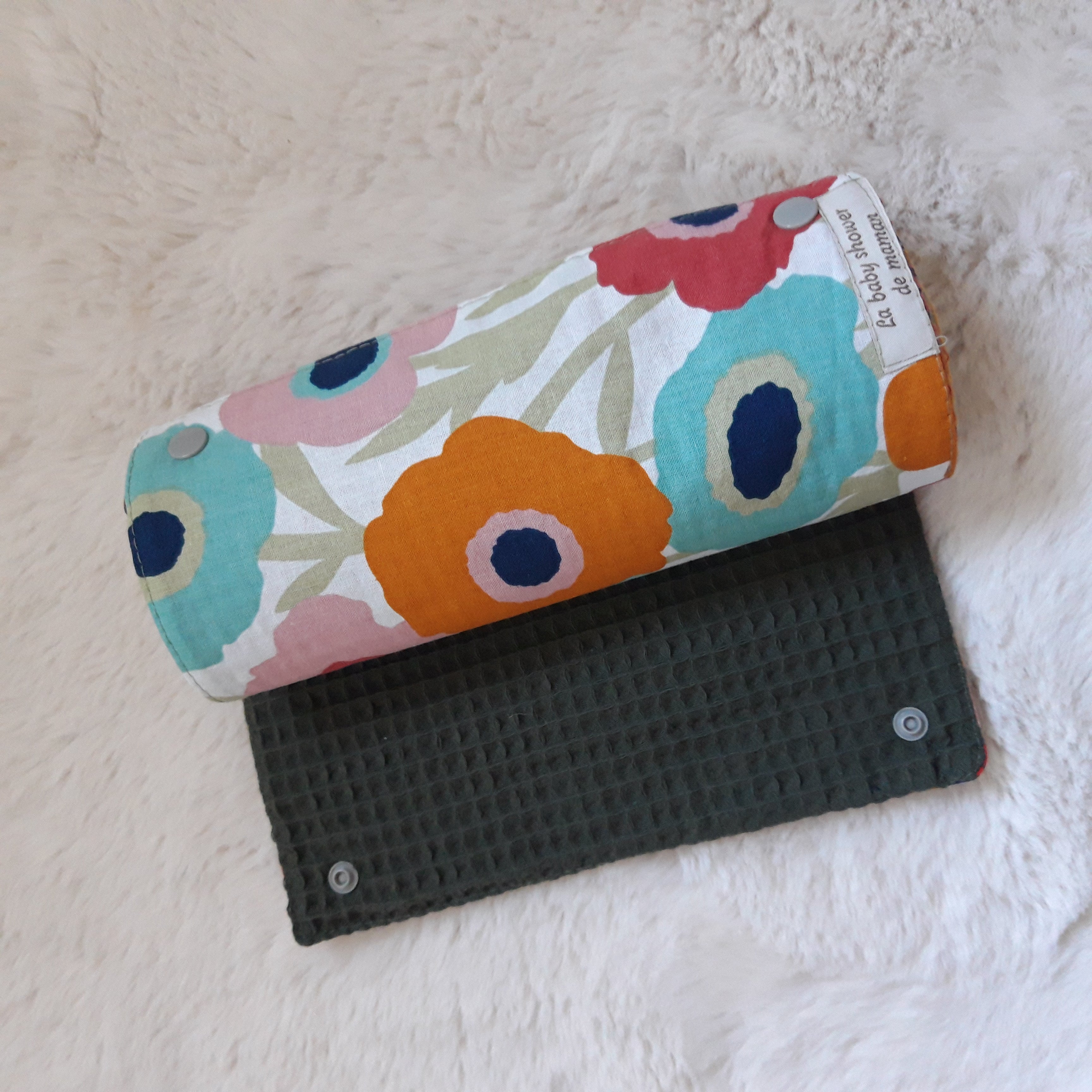 6 essuie-tout avec pressions - Motif floral