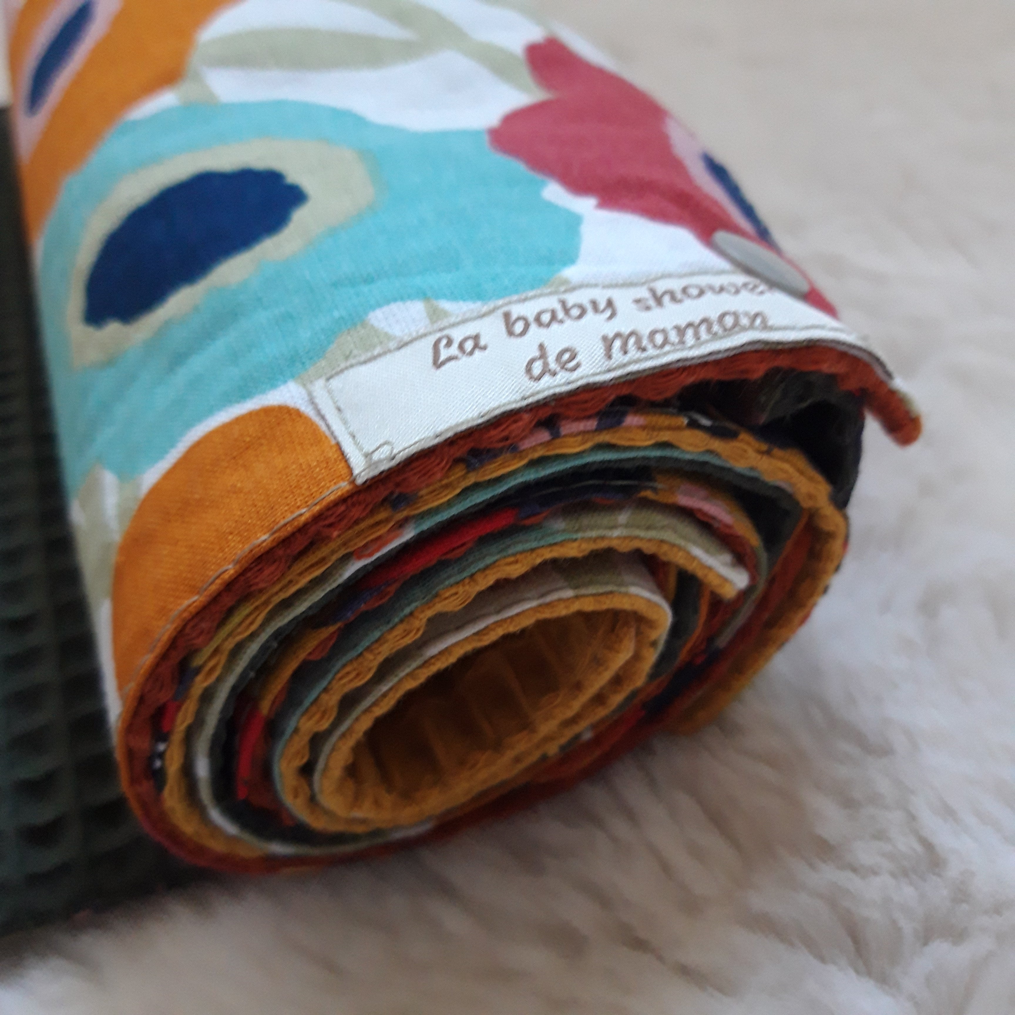 6 essuie-tout avec pressions - Motif floral