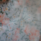 Sac à tarte en tissu enduit - Floral gris et orange