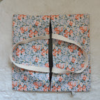 Sac à tarte en tissu enduit - Floral gris et orange