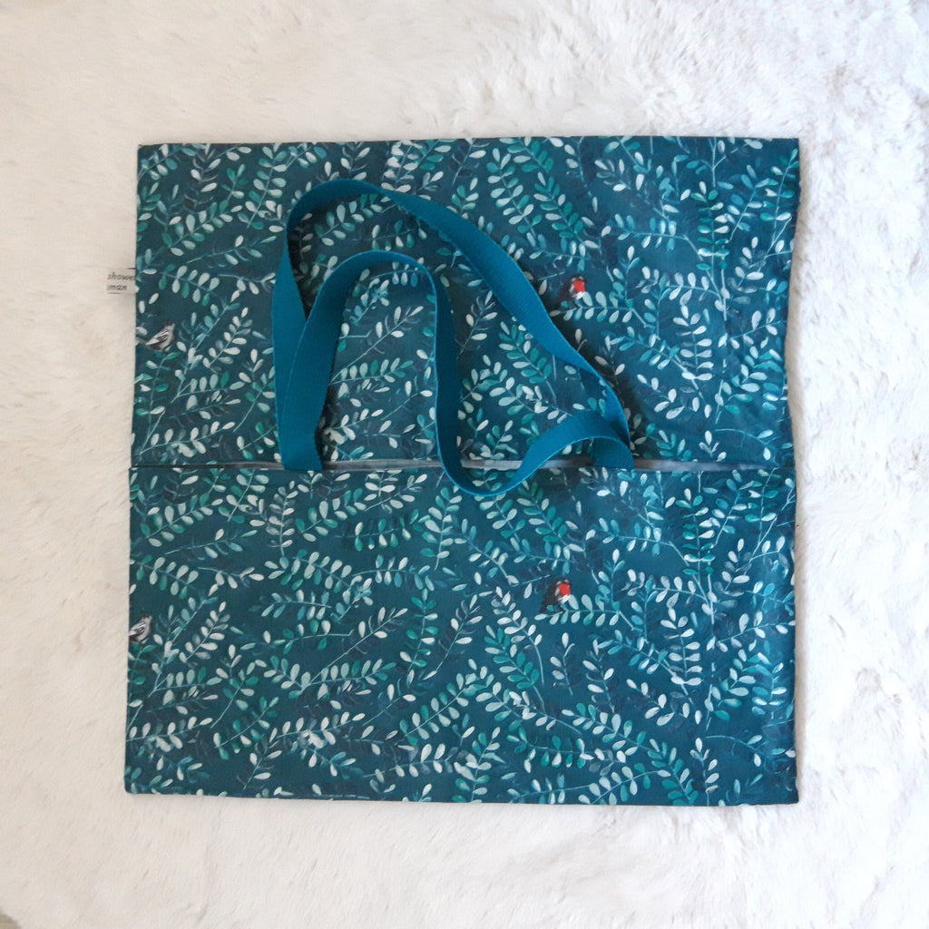 Sac à tarte en tissu enduit - Floral bleu marine