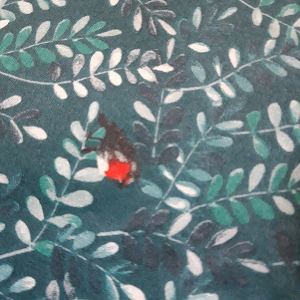 Sac à tarte en tissu enduit - Floral bleu marine