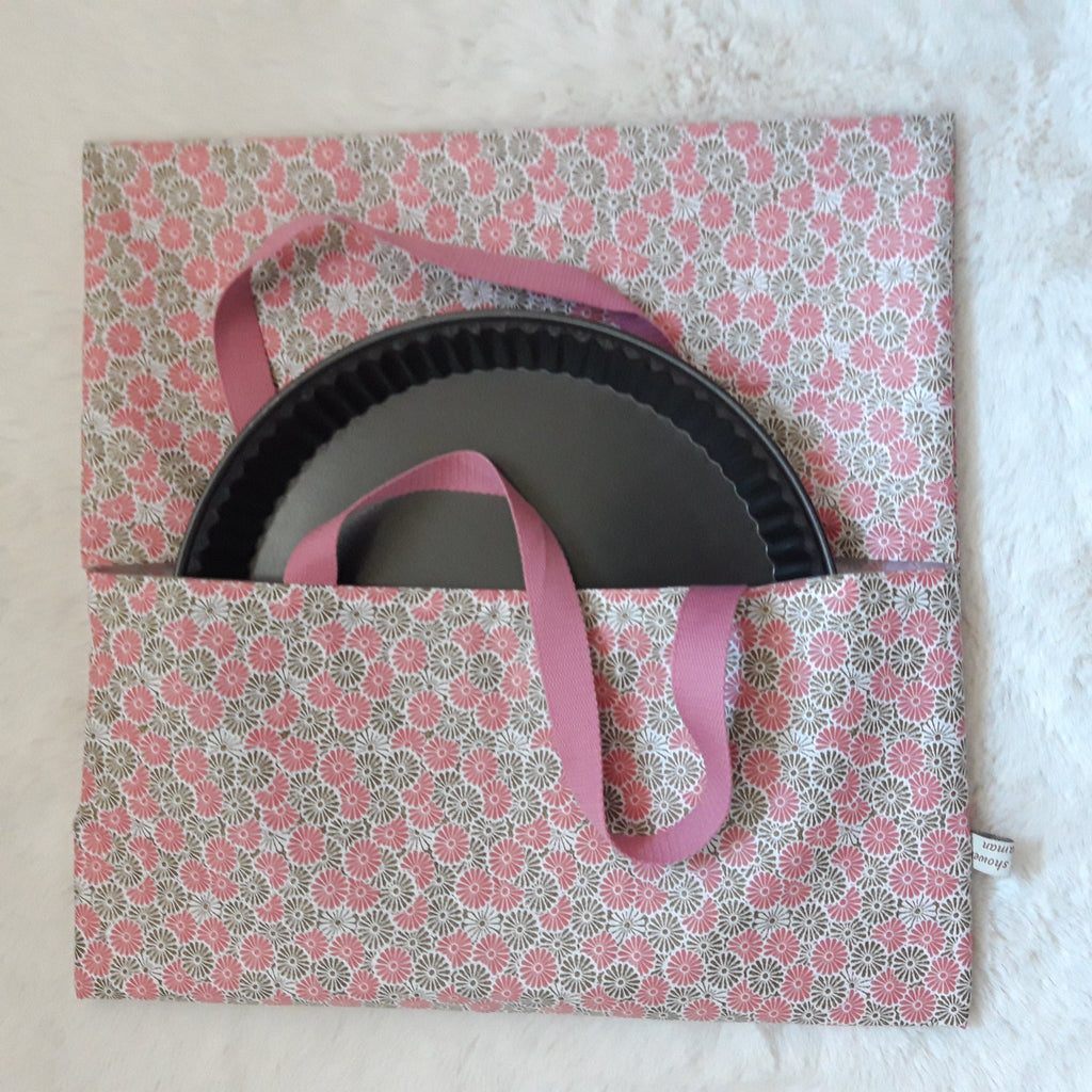 Sac à tarte en tissu enduit - rose et doré