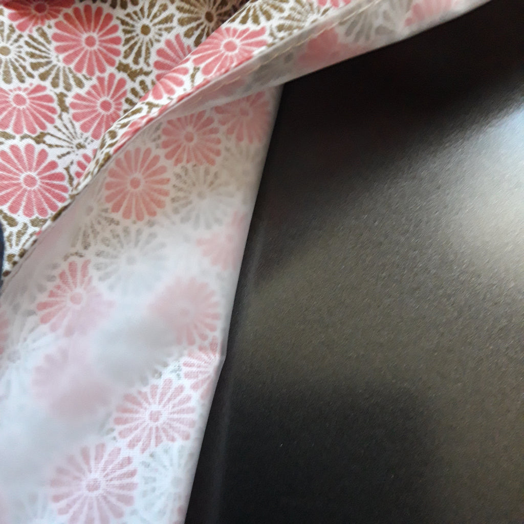 Sac à tarte en tissu enduit - rose et doré