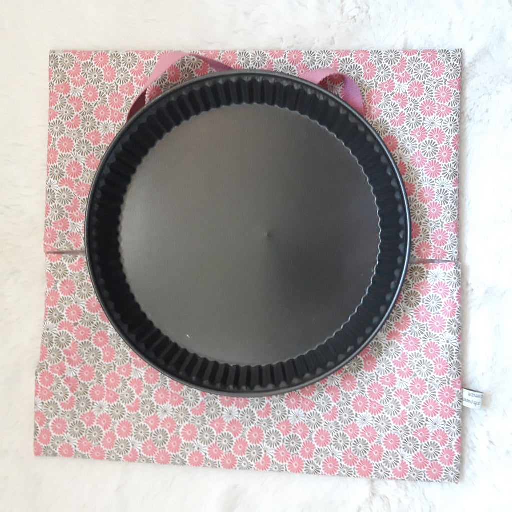 Sac à tarte en tissu enduit - rose et doré