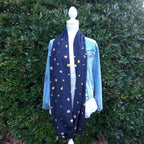 Double tour de cou été - Bleu et moutarde