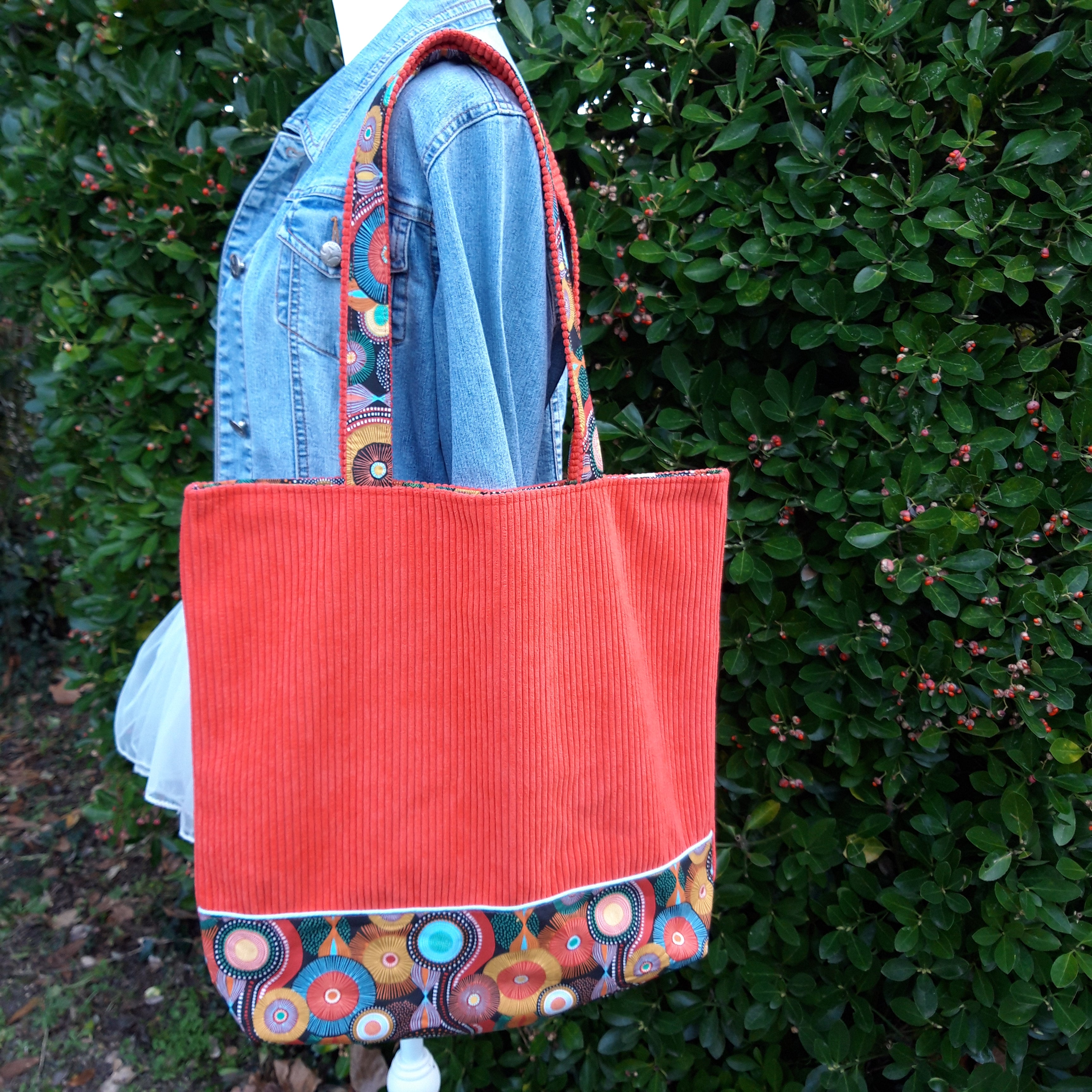 Sac cabas Orange avec cercle