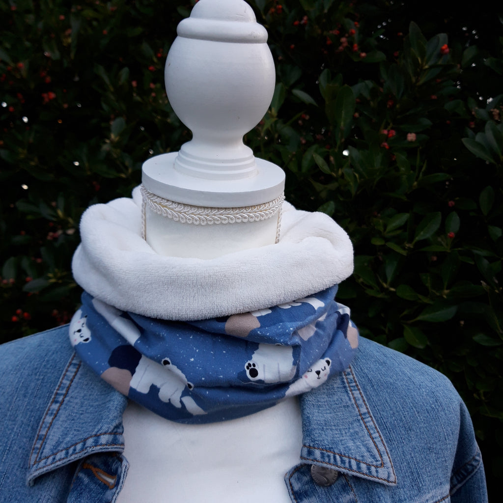Tour de cou - Snood enfant en polaire et ours en jersey