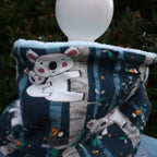 Tour de cou - Snood enfant en polaire bleu et koala en jersey