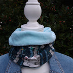 Tour de cou - Snood enfant en polaire bleu et koala en jersey