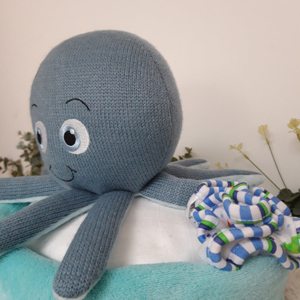 Gâteau de couches - Ma pieuvre bleue