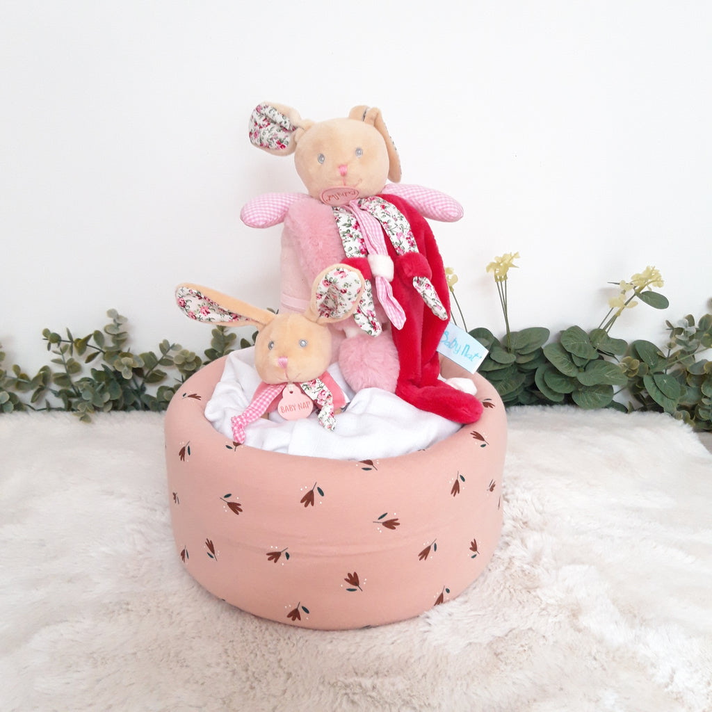 Gâteau de couches - Mon lapin rose Poupi
