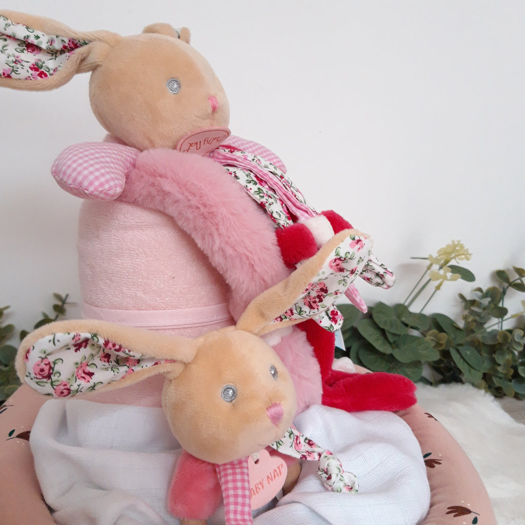 Gâteau de couches - Mon lapin rose Poupi