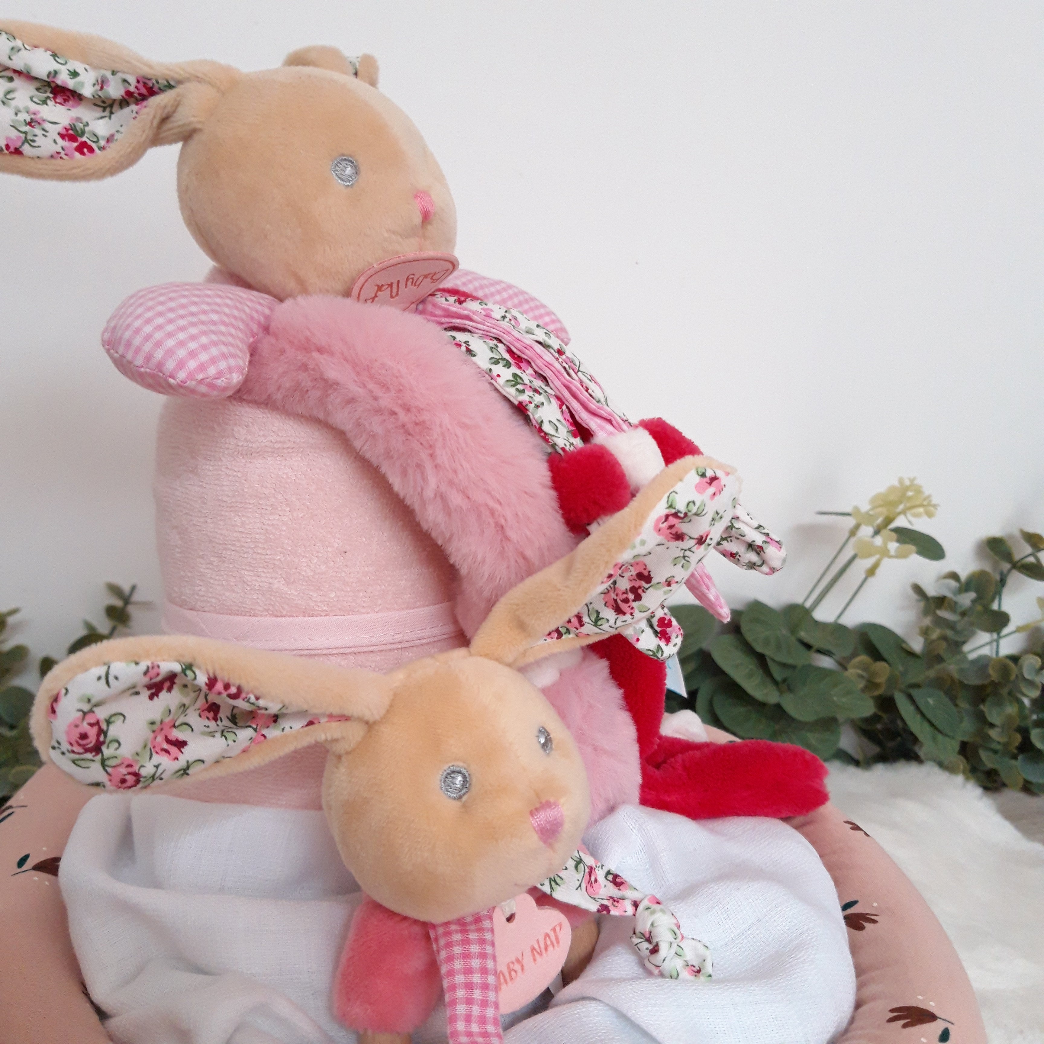 Gâteau de couches - Mon lapin rose Poupi